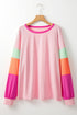 Geometric Paneled Patchwork Print Long Sleeve Top