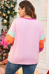 Geometric Paneled Patchwork Print Long Sleeve Top