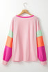 Geometric Paneled Patchwork Print Long Sleeve Top
