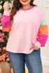 Geometric Paneled Patchwork Print Long Sleeve Top