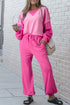 Geometric Paneled Patchwork Pullover Wide Leg Pant Set