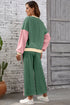Geometric Paneled Pullover Wide Leg Pant Set