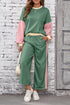 Geometric Paneled Pullover Wide Leg Pant Set
