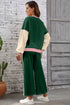Geometric Paneled Pullover Wide Leg Pant Set
