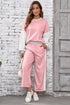 Geometric Paneled Pullover Wide Leg Pant Set
