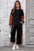 Geometric Paneled Pullover Wide Leg Pant Set