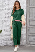 Geometric Paneled Pullover Wide Leg Pant Set