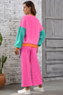 Geometric Paneled Pullover Wide Leg Pant Set