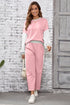 Geometric Paneled Pullover Wide Leg Pant Set