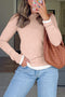 Geometric Patchwork False Layered Crew Neck Top