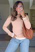 Geometric Patchwork False Layered Crew Neck Top