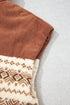 Geometric Patchwork Metal Zipper Collar Fleece Vest
