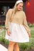 Geometric Patchwork Ruffled H Line Mini Dress