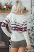 Geometric Pattern Button Front Knit Cardigan