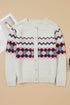 Geometric Pattern Button Front Knit Cardigan