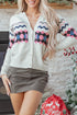 Geometric Pattern Button Front Knit Cardigan