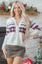 Geometric Pattern Button Front Knit Cardigan