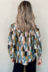Geometric Pattern Lightweight Woven Button Down Shirt