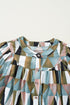 Geometric Pattern Lightweight Woven Button Down Shirt