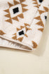 Geometric Pattern Quarter Zip Sherpa Pullover