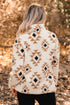 Geometric Pattern Quarter Zip Sherpa Pullover