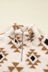 Geometric Pattern Quarter Zip Sherpa Pullover