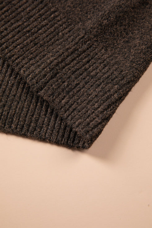 Geometric Pattern Round Neck Shift Knit Sweater