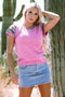 Geometric Pattern Sleeve Ribbed Crew Neck Sweater
