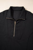 Geometric Pattern Textured Knit Quarter Zip Pullover