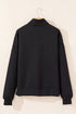 Geometric Pattern Textured Knit Quarter Zip Pullover