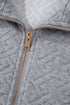 Geometric Pattern Textured Knit Quarter Zip Pullover