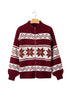 Geometric Pattern Zip Up Long Sleeve Cardigan