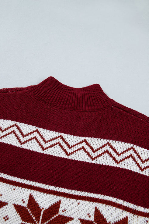 Geometric Pattern Zip Up Long Sleeve Cardigan