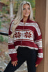 Geometric Pattern Zip Up Long Sleeve Cardigan