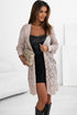 Geometric Pointelle Button Front Long Sleeve Cardigan