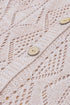 Geometric Pointelle Button Front Long Sleeve Cardigan