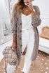 Geometric Pointelle Button Front Long Sleeve Cardigan