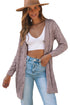 Geometric Pointelle Button Front Long Sleeve Cardigan