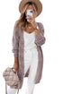 Geometric Pointelle Button Front Long Sleeve Cardigan