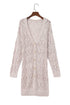 Geometric Pointelle Button Front Long Sleeve Cardigan