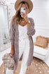 Geometric Pointelle Button Front Long Sleeve Cardigan