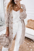 Geometric Pointelle Button Front Long Sleeve Cardigan