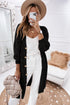 Geometric Pointelle Button Front Long Sleeve Cardigan