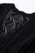Geometric Pointelle Button Front Long Sleeve Cardigan