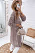 Geometric Pointelle Button Front Long Sleeve Cardigan