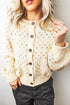 Geometric Print Button Front Long Sleeve Graphic Cardigan