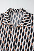 Geometric Print Collared V Neck H Line Mini Dress