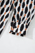 Geometric Print Collared V Neck H Line Mini Dress
