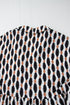 Geometric Print Collared V Neck H Line Mini Dress
