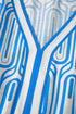 Geometric Print Contrast Trim V Neck A Line Maxi Dress